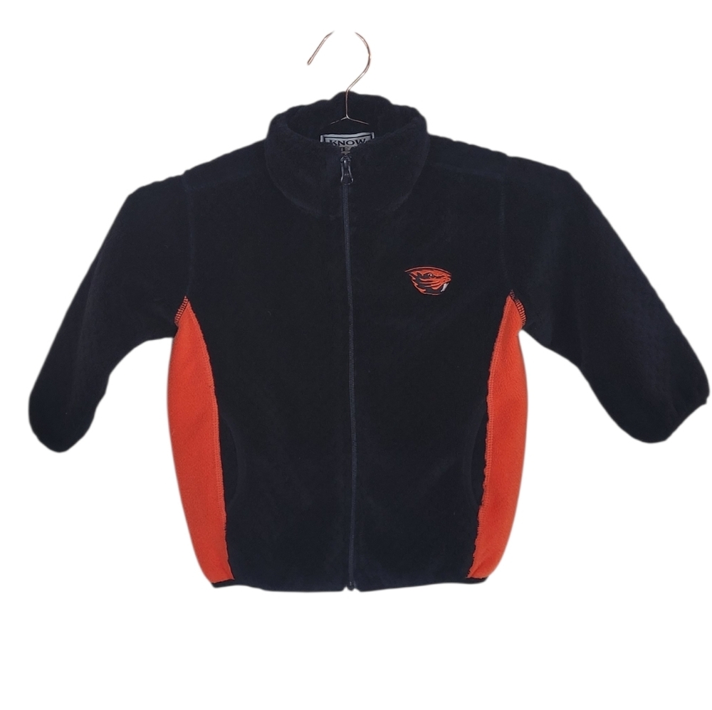 KNOW WEAR Black Orange Oregon State Beavers OSU Fleece Jacket Size 3T